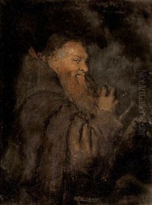 Kapuziner Beim Verzehr Von Trauben by Eduard von Gruetzner