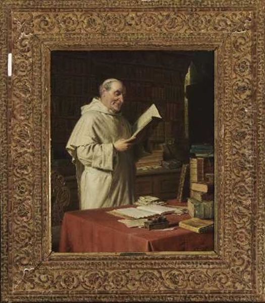 Lesender Pramonstratensermonch In Der Klosterbibliothek - view 1
