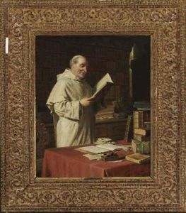 Lesender Pramonstratensermonch In Der Klosterbibliothek
