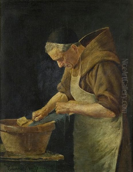 Monk At A Washing Trough - view 1