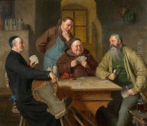 Jager, Monch Und Kardinal Beim Kartenspiel