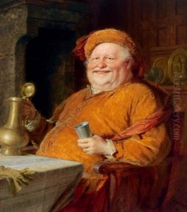 Falstaff Mit Weinkanne Und Becher