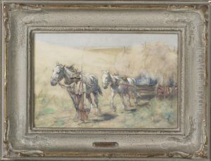 Harvest Among The Downs by Nathaniel Hughes John Baird