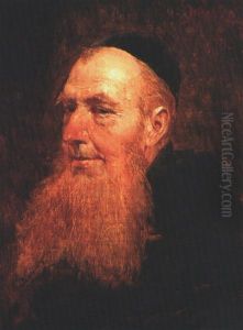 Portrait Eines Monchs Mit Bart by Eduard von Gruetzner