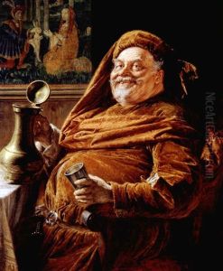 Falstaff Mit Grosser Weinkanne Und Becher