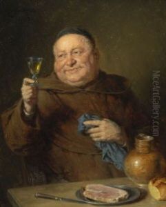 Monch Bei Der Brotzeit