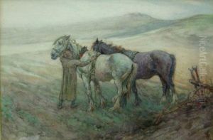 Early Morning On The Sussex Downs by Nathaniel Hughes John Baird