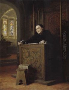 Der Heilige Ottmar Von St. Gallen by Eduard von Gruetzner