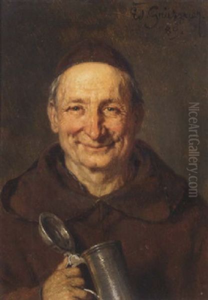 Franziskaner Monch Mit Weinkrug - view 1