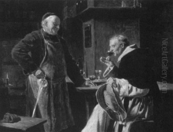 Two Monks In A Wine Cellar - view 1