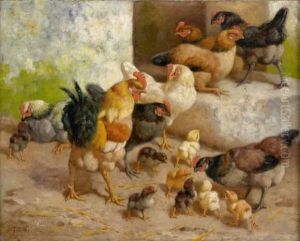 Poules Et Poussins by William Baird