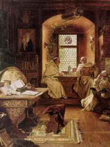 Monks In Their Study