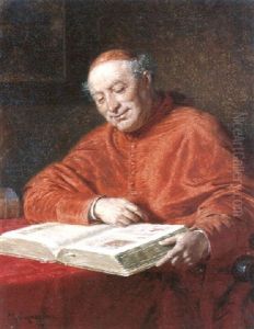 Kardinal In Einem Folianten Lesend by Eduard von Gruetzner