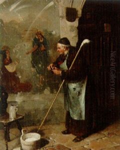 A Monk At Work by Eduard von Gruetzner