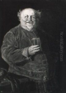 Falstaff, Ein Bierglas Haltend by Eduard von Gruetzner
