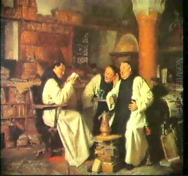 Monche In Der Klosterbibliothek. - view 1