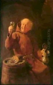 Speis Und Trank Im Klosterkeller by Eduard von Gruetzner