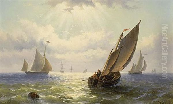 Sailing Vessels On A Calm Sea - view 1