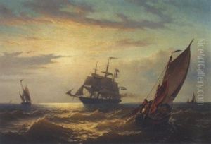 Abend In Der Wesermundung by Willem Gruyter The Younger