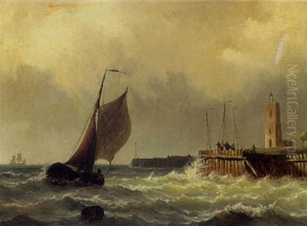 A Sailingvessel Near The Coast - view 1