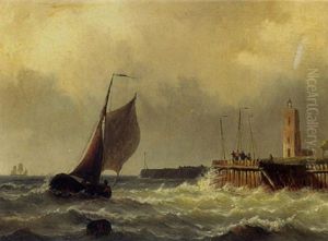 A Sailingvessel Near The Coast by Willem Gruyter The Younger