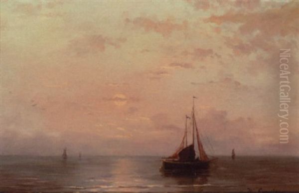 Fishing Vessels On Still Waters At Dusk - view 1