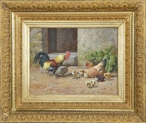 Rooster, Hen And Chicks