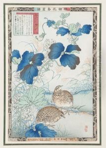 Three Woodblock Prints by Kono Bairei