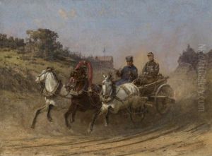 Summer Troika Ride by Petr Nikolaevich Gruzinsky