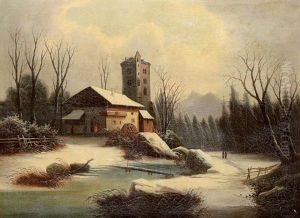 Village Sous La Neige