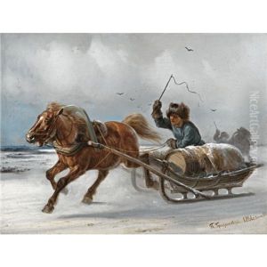 Sleigh Driver by Petr Nikolaevich Gruzinsky