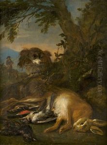 Jagdstillleben Mit Federwild Und Erlegtem Hasen by Adriaen de Gryef