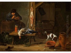Scheuneninterieur by Adriaen de Gryef