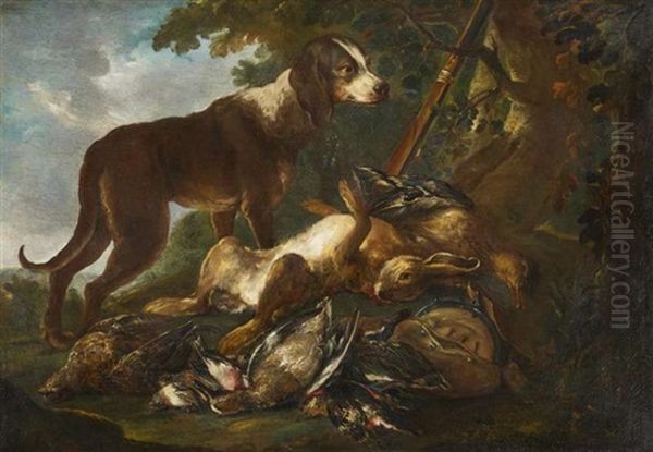 Jagdhund Mit Seiner Beute - view 1