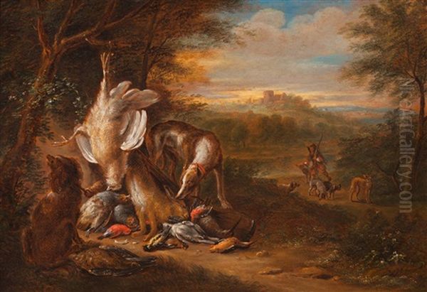 Hunting Booty In A Landscape (pair) - view 1
