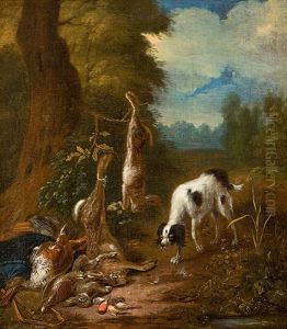 Jagdstillleben Mit Hund by Adriaen de Gryef
