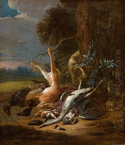 Jagdstillleben Mit Hase Und Kranich - view 1