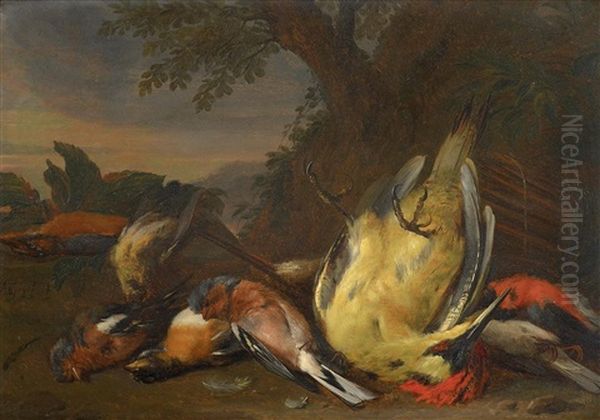 Jagdstillleben Mit Erlegten Singvogeln - view 1