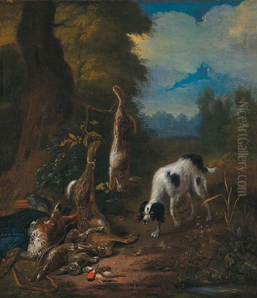 Jagdstillleben Mit Einem Hund - view 1