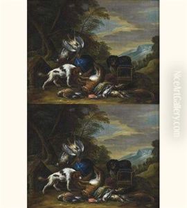 Natures Mortes Aux Gibiers Et Volatiles Dans Des Paysages (set Of 2 Works)