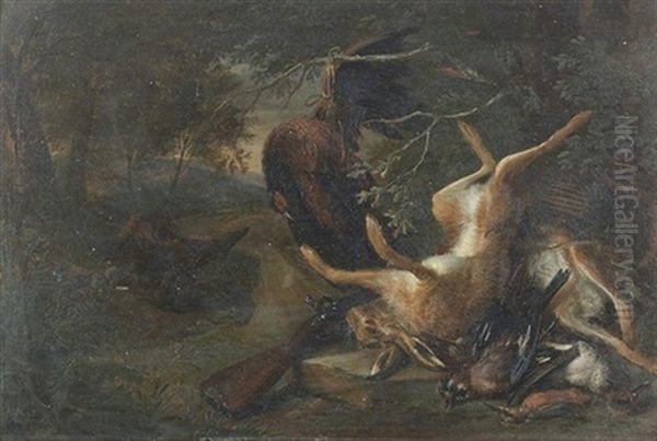 Waldlandschaft Mit Erlegtem Hasen Und Federvieh (+ Waldlandschaft Mit Erlegten Hasen, Federvieh Und Einer Flinte; 2 Works) - view 1