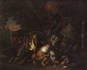 Nature Morte Au Trophee De Chasse, Lievre Et Perdreaux
