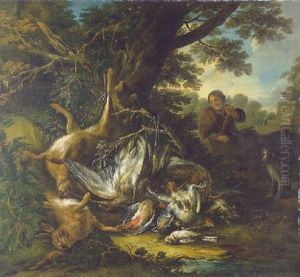Cacciagione Di Penna E Di Pelo En Plein Air Con Un Servente by Adriaen de Gryef