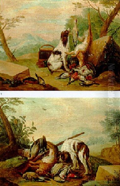 Game Still Life With Duck, Hare, Birds And A Spaniel - view 1