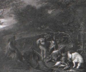 Hounds Guarding The Trophies Of The Hunt by Adriaen de Gryef