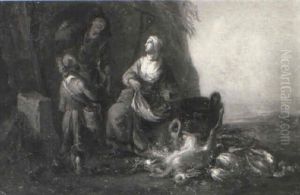 A Sportsman And His Family With Trophies Of The Hunt by Adriaen de Gryef