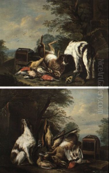 Chien Et Trophees De Chasse - view 1
