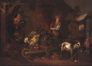 Herde Med Get Och Gr"nsaksk,rra by Adriaen de Gryef