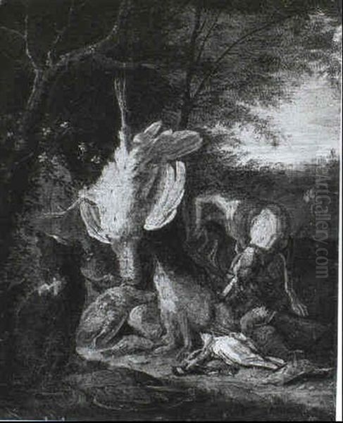 Hounds Guarding A Huntsman's Trophies - view 1