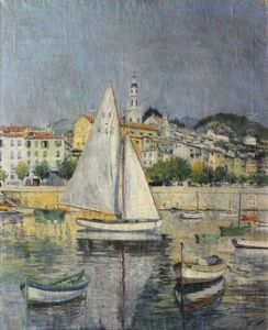 Voilier Dans Le Port De Menton by Jakob Laurenz Gsell